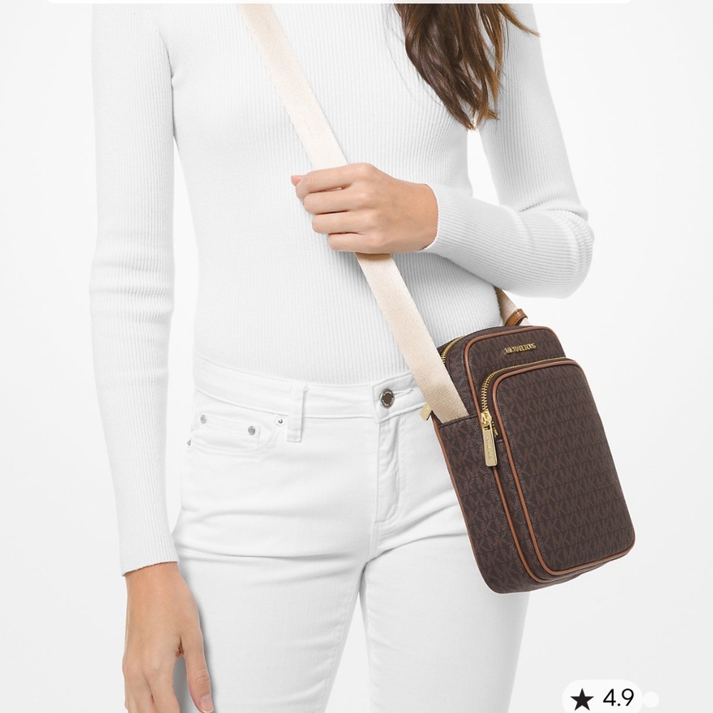 MICHAEL KORS JetSet Vertical Camera Travel Med Logo Crossbody Messenger NWOT